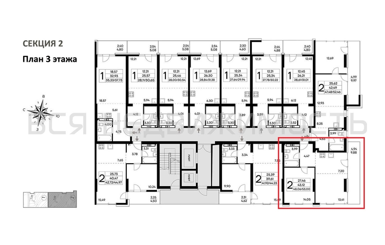 1-комнатная квартира, 53кв.м - изображение 1