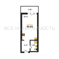 квартира-студия, 30,54кв.м. квартира-студия, 30,54кв.м. - изображение 1