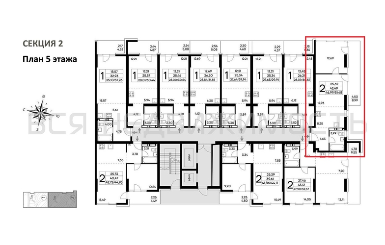 1-комнатная квартира, 51.48кв.м - изображение 1