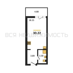 квартира-студия, 30,22кв.м. квартира-студия, 30,22кв.м. - изображение 1