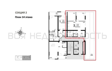 2-комнатная квартира, 122.24кв.м - изображение 1