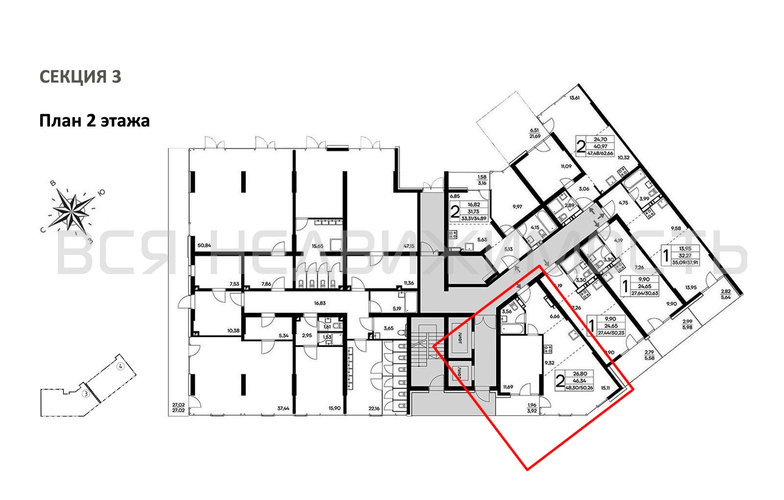 1-комнатная квартира, 50.26кв.м - изображение 1