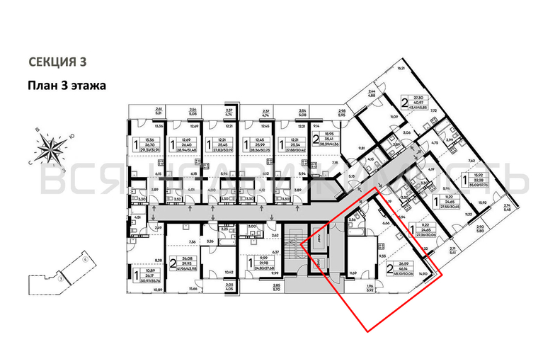 1-комнатная квартира, 50.06кв.м - изображение 1