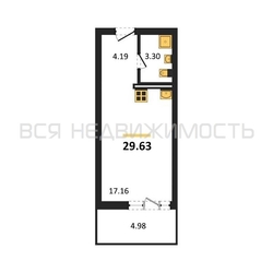 квартира-студия, 29,63кв.м. квартира-студия, 29,63кв.м. - изображение 1