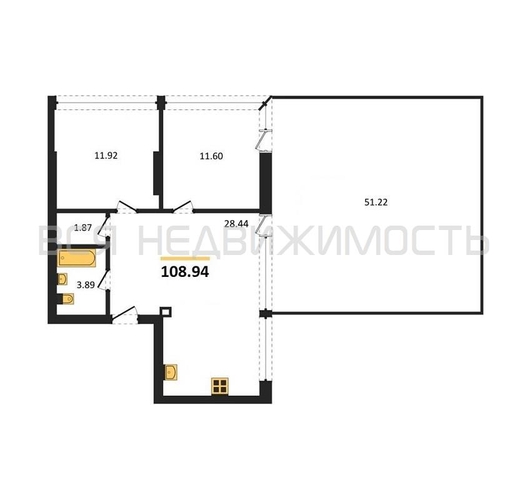 2-комнатная квартира, 108.94кв.м - изображение 0