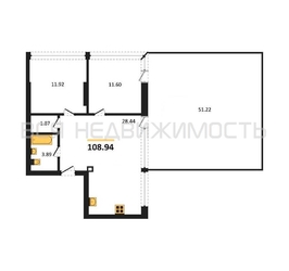 2-комнатная квартира, 108.94кв.м 2-комнатная квартира, 108.94кв.м - изображение 1