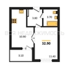1-комнатная квартира, 32.9кв.м - изображение 1