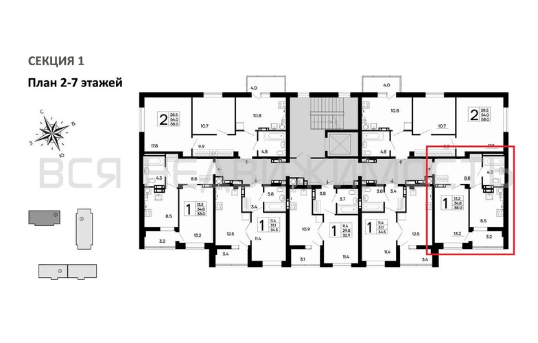 1-комнатная квартира, 38кв.м - изображение 1