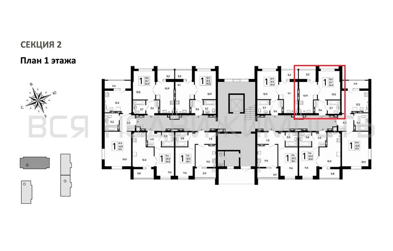 1-комнатная квартира, 34.9кв.м - изображение 1