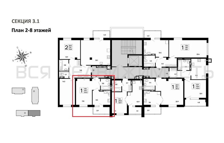 1-комнатная квартира, 34кв.м - изображение 1