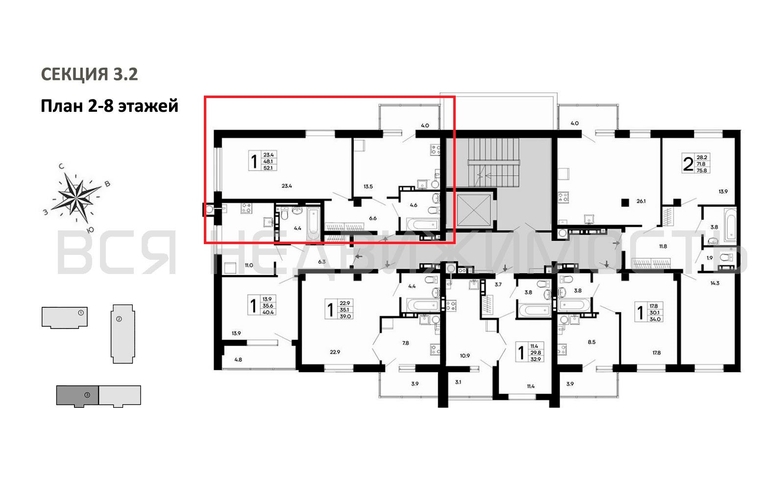 1-комнатная квартира, 52.1кв.м - изображение 1