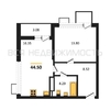 1-комнатная квартира, 44.5кв.м - изображение 1 1-комнатная квартира, 44.5кв.м - изображение 1
