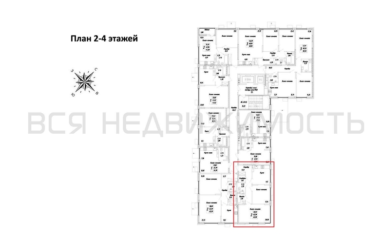 2-комнатная квартира, 62.3кв.м - изображение 1
