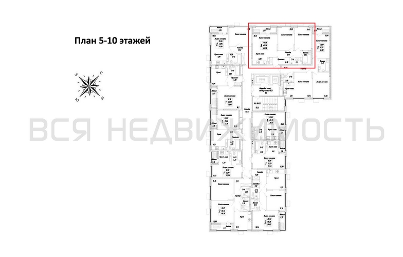 2-комнатная квартира, 64.58кв.м - изображение 1