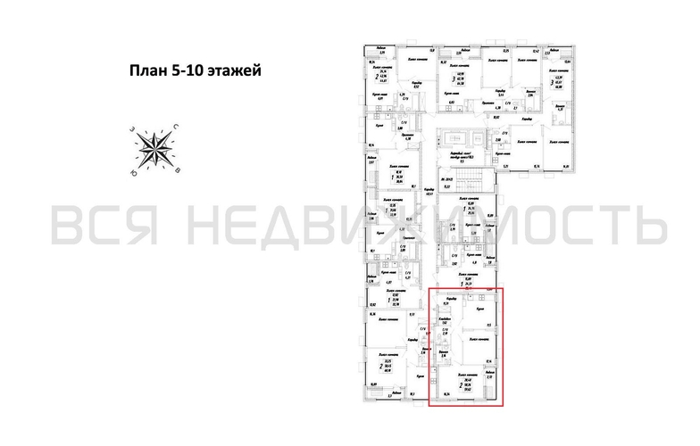 2-комнатная квартира, 59.62кв.м - изображение 1