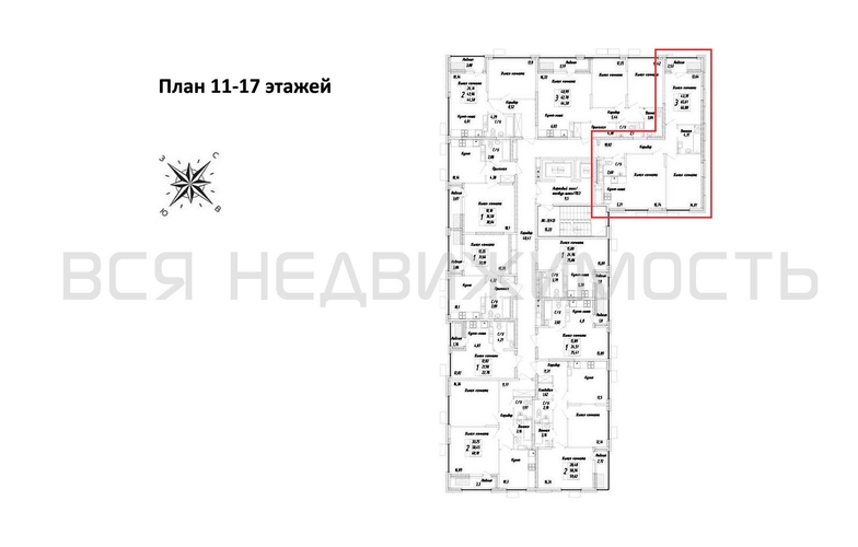 2-комнатная квартира, 66.88кв.м - изображение 1