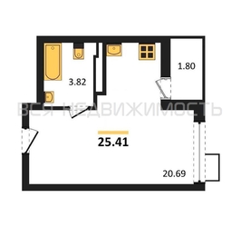 квартира-студия, 25,41кв.м. - изображение 1