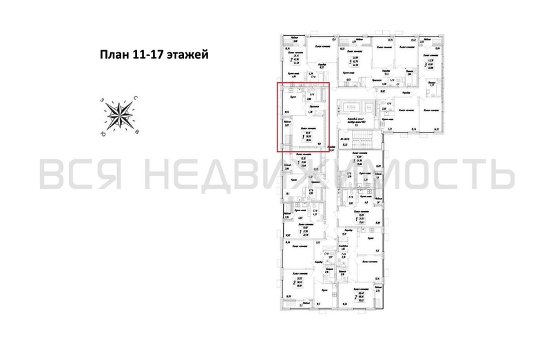 1-комнатная квартира, 38.04кв.м - изображение 1