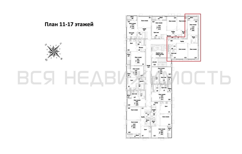 2-комнатная квартира, 66.88кв.м - изображение 1