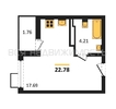 квартира-студия, 22,78кв.м. - изображение 1 квартира-студия, 22,78кв.м. - изображение 1