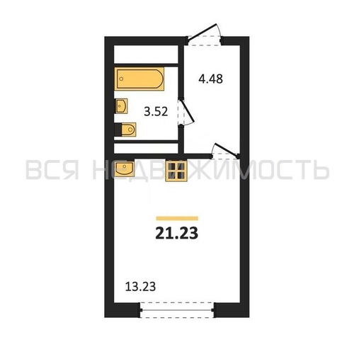 квартира-студия, 21,23кв.м. - изображение 0