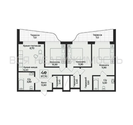 4-комнатная квартира, 97.7кв.м - изображение 1