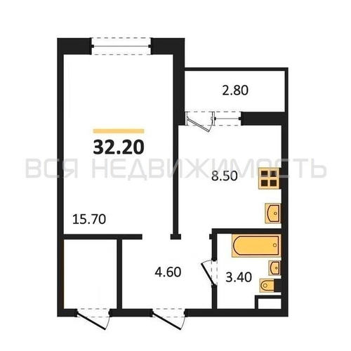 1к, 5/9 К, Воронеж, Железнодорожный, Федора Тютчева ул, дом 95а, 32.2 кв.м - изображение 19