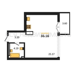 квартира-студия, 36,16кв.м. - изображение 1