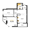 2-комнатная квартира, 71.73кв.м - изображение 1