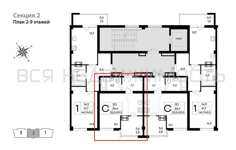 квартира-студия, 32кв.м. - изображение 1