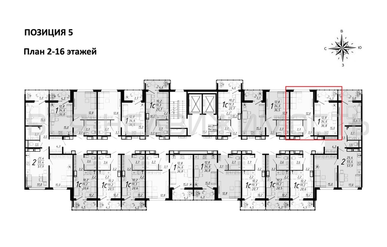 1-комнатная квартира, 36.75кв.м - изображение 1