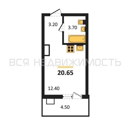 квартира-студия, 20,59кв.м. - изображение