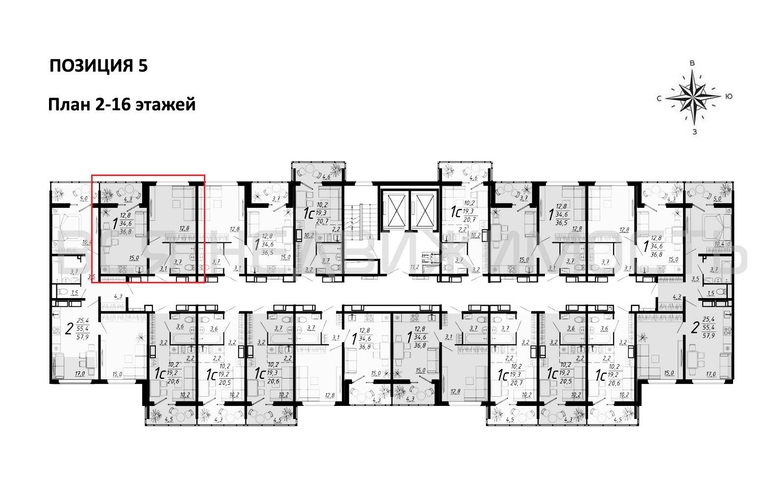 1-комнатная квартира, 36.75кв.м - изображение 1