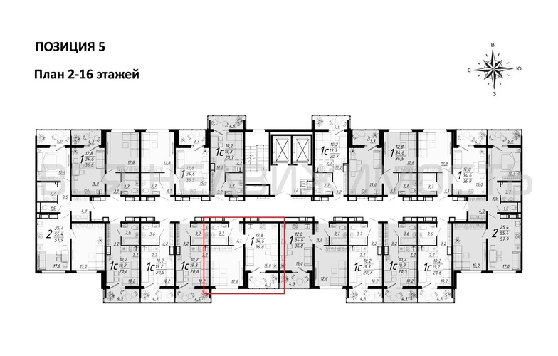 1-комнатная квартира, 36.75кв.м - изображение 1