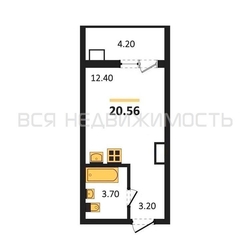 квартира-студия, 20,56кв.м. - изображение 1