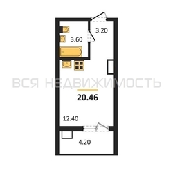 квартира-студия, 20,46кв.м. - изображение 1