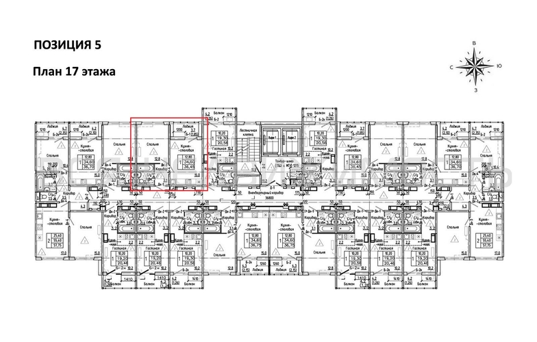 1-комнатная квартира, 36.45кв.м - изображение 1