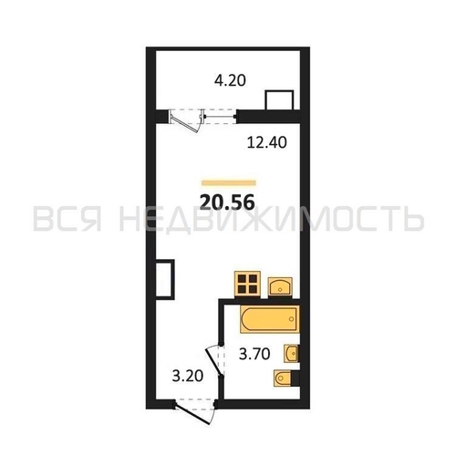 квартира-студия, 20,56кв.м. - изображение 0