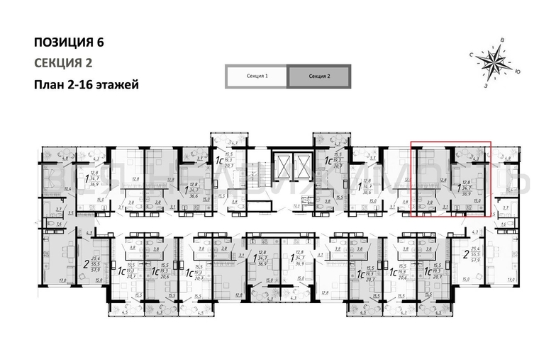1-комнатная квартира, 36.9кв.м - изображение 1