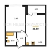 1-комнатная квартира, 36.9кв.м - изображение 1