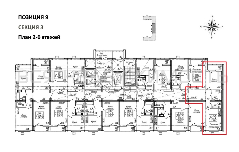 1-комнатная квартира, 46.1кв.м - изображение 1