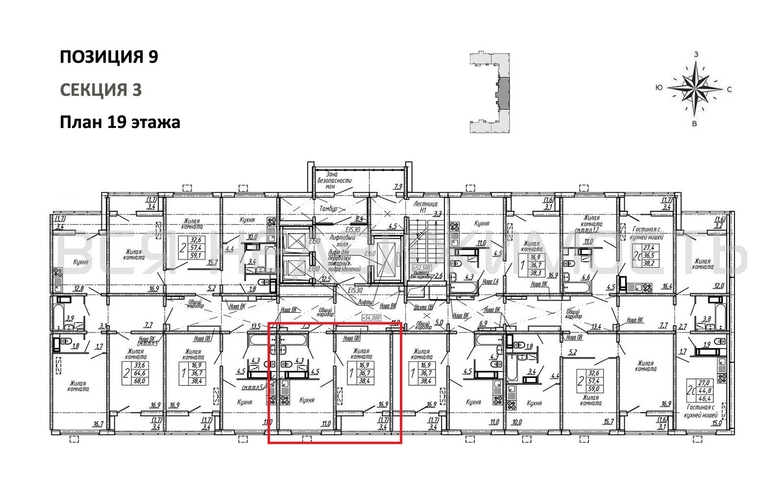 1-комнатная квартира, 38.4кв.м - изображение 1