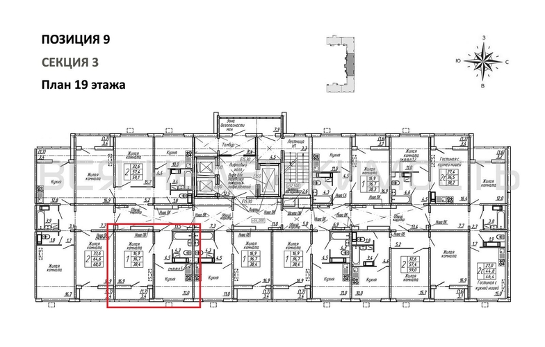 1-комнатная квартира, 38.4кв.м - изображение 1