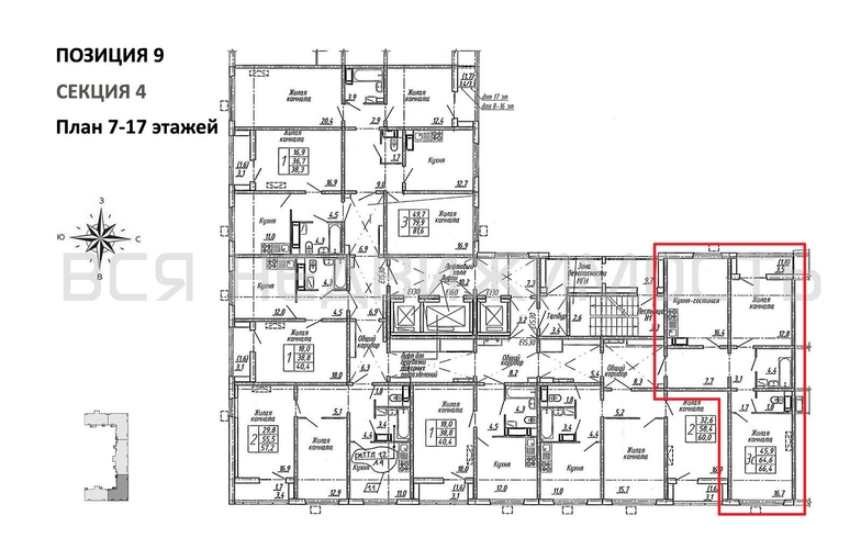 2-комнатная квартира, 66.4кв.м - изображение 1