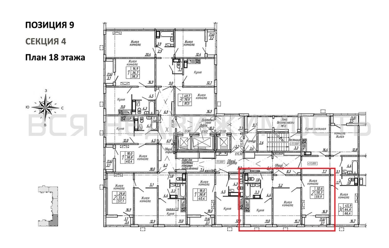 2-комнатная квартира, 59.9кв.м - изображение 1