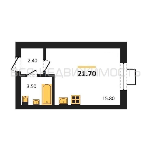 квартира-студия, 21,7кв.м. - изображение 0