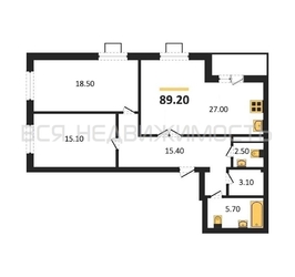 2-комнатная квартира, 89.2кв.м 2-комнатная квартира, 89.2кв.м - изображение 1