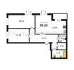 2-комнатная квартира, 89.2кв.м - изображение 1 2-комнатная квартира, 89.2кв.м - изображение 1