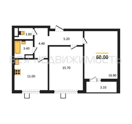 2-комнатная квартира, 60кв.м - изображение 1