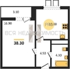 1-комнатная квартира, 38.3кв.м - изображение 1 1-комнатная квартира, 38.3кв.м - изображение 1